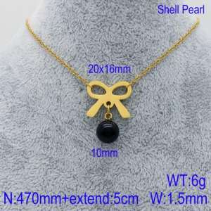 SS Gold-Plating Necklace - KN91599-Z
