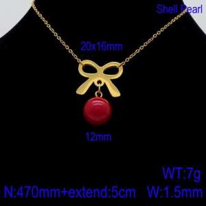 SS Gold-Plating Necklace - KN91602-Z