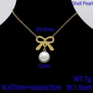 SS Gold-Plating Necklace - KN91604-Z
