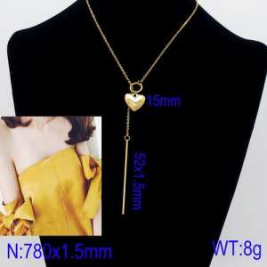 SS Gold-Plating Necklace - KN91623-Z