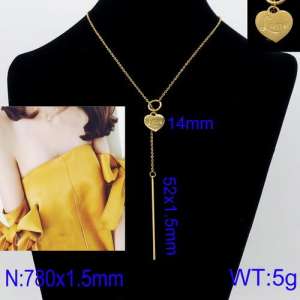 SS Gold-Plating Necklace - KN91625-Z