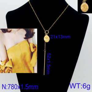 SS Gold-Plating Necklace - KN91627-Z