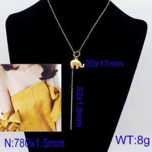 SS Gold-Plating Necklace - KN91629-Z