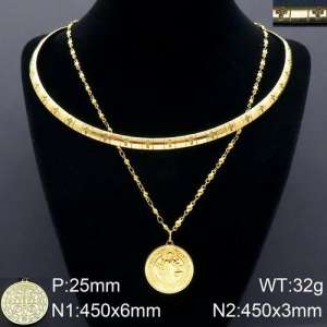 SS Gold-Plating Necklace - KN91661-Z