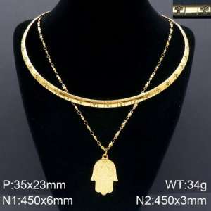 SS Gold-Plating Necklace - KN91663-Z
