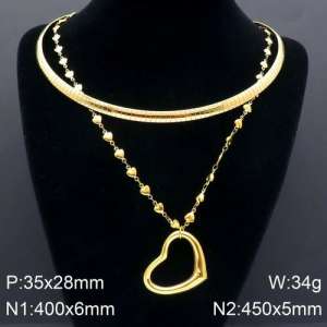 SS Gold-Plating Necklace - KN91667-Z