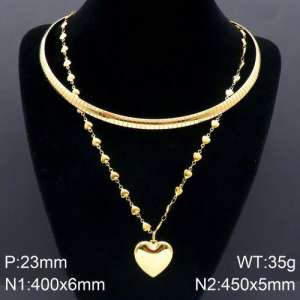 SS Gold-Plating Necklace - KN91668-Z