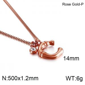 SS Rose Gold-Plating Necklace - KN91758-KFC