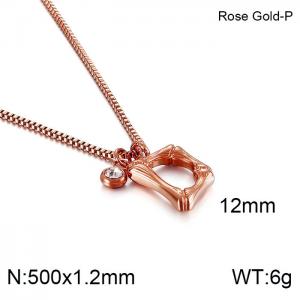 SS Rose Gold-Plating Necklace - KN91759-KFC