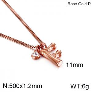 SS Rose Gold-Plating Necklace - KN91761-KFC