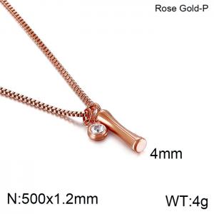 SS Rose Gold-Plating Necklace - KN91764-KFC