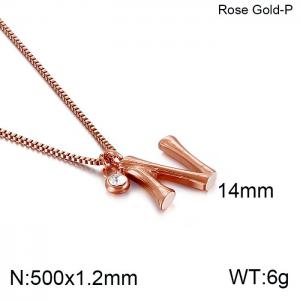 SS Rose Gold-Plating Necklace - KN91768-KFC