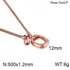 SS Rose Gold-Plating Necklace - KN91770-KFC