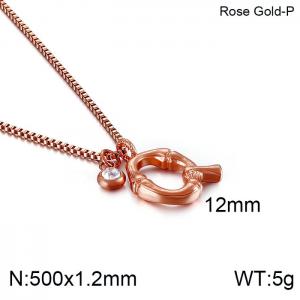 SS Rose Gold-Plating Necklace - KN91772-KFC