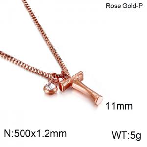SS Rose Gold-Plating Necklace - KN91775-KFC