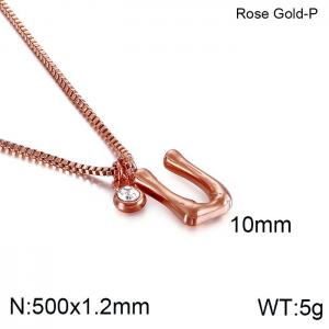 SS Rose Gold-Plating Necklace - KN91776-KFC