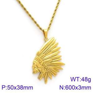 SS Gold-Plating Necklace - KN91811-BD