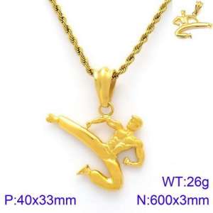 SS Gold-Plating Necklace - KN91813-BD