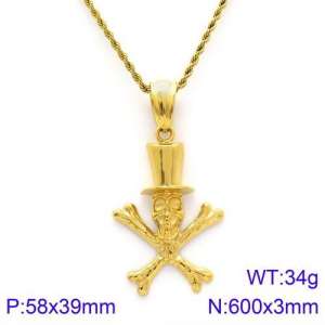 Stainless Skull Necklaces - KN91814-BD