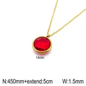 Stainless Steel Stone Necklace - KN92365-Z