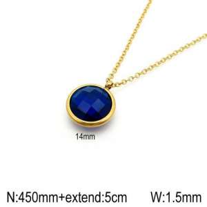 Stainless Steel Stone Necklace - KN92366-Z