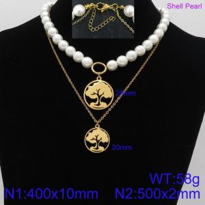 Shell Pearl Necklaces - KN92650-Z