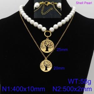 Shell Pearl Necklaces - KN92651-Z