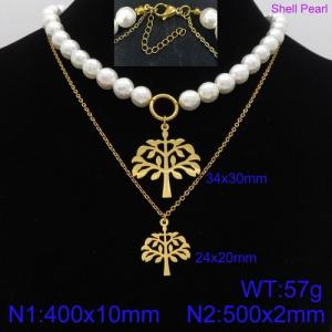 Shell Pearl Necklaces - KN92652-Z
