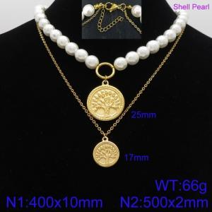 Shell Pearl Necklaces - KN92654-Z
