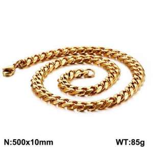 SS Gold-Plating Necklace - KN92752-Z