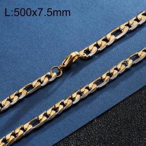 SS Gold-Plating Necklace - KN93432-Z