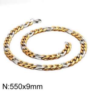 SS Gold-Plating Necklace - KN93464-Z