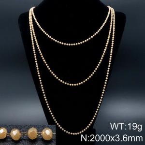 Stainless Steel Stone & Crystal Necklace - KN93554-Z