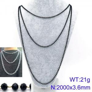 Stainless Steel Stone & Crystal Necklace - KN93615-Z