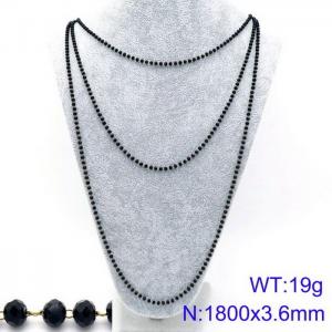 Stainless Steel Stone & Crystal Necklace - KN93617-Z