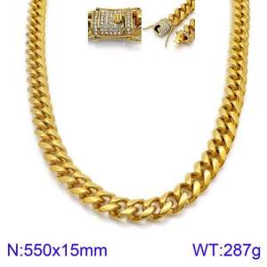 SS Gold-Plating Necklace - KN93821-Z