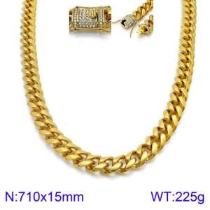 SS Gold-Plating Necklace - KN93824-Z