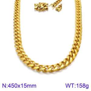 SS Gold-Plating Necklace - KN93836-Z