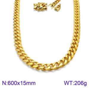 SS Gold-Plating Necklace - KN93839-Z