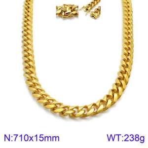 SS Gold-Plating Necklace - KN93841-Z