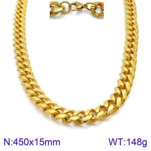 SS Gold-Plating Necklace - KN93848-Z