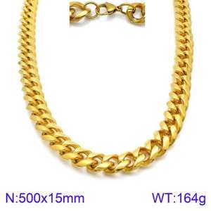 SS Gold-Plating Necklace - KN93849-Z