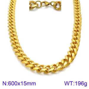 SS Gold-Plating Necklace - KN93851-Z