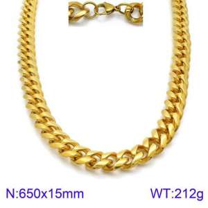 SS Gold-Plating Necklace - KN93852-Z
