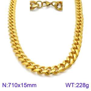 SS Gold-Plating Necklace - KN93853-Z