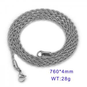 Personalized trend Fried Dough Twists chain necklace fashionable steel twisted rope chain - KN9591-D
