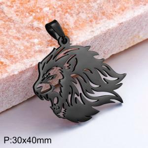 Stainless steel lion pendant - KP100680-WGDYI