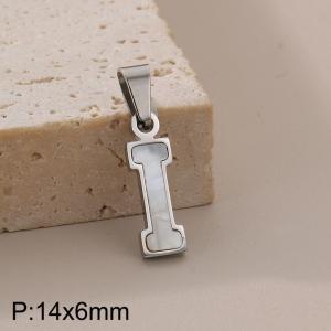 Stainless steel shell letter pendant I - KP115547-K