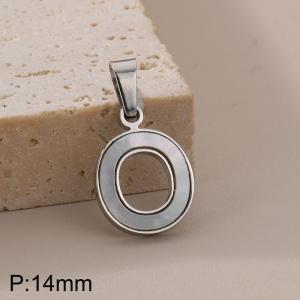 Stainless steel shell letter pendant O - KP115553-K