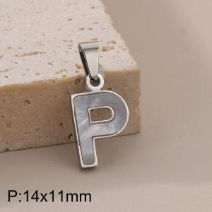 Stainless steel shell letter pendant P - KP115554-K